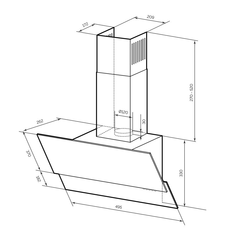 картинка Кухонная вытяжка Lex MERA 500 BLACK 
