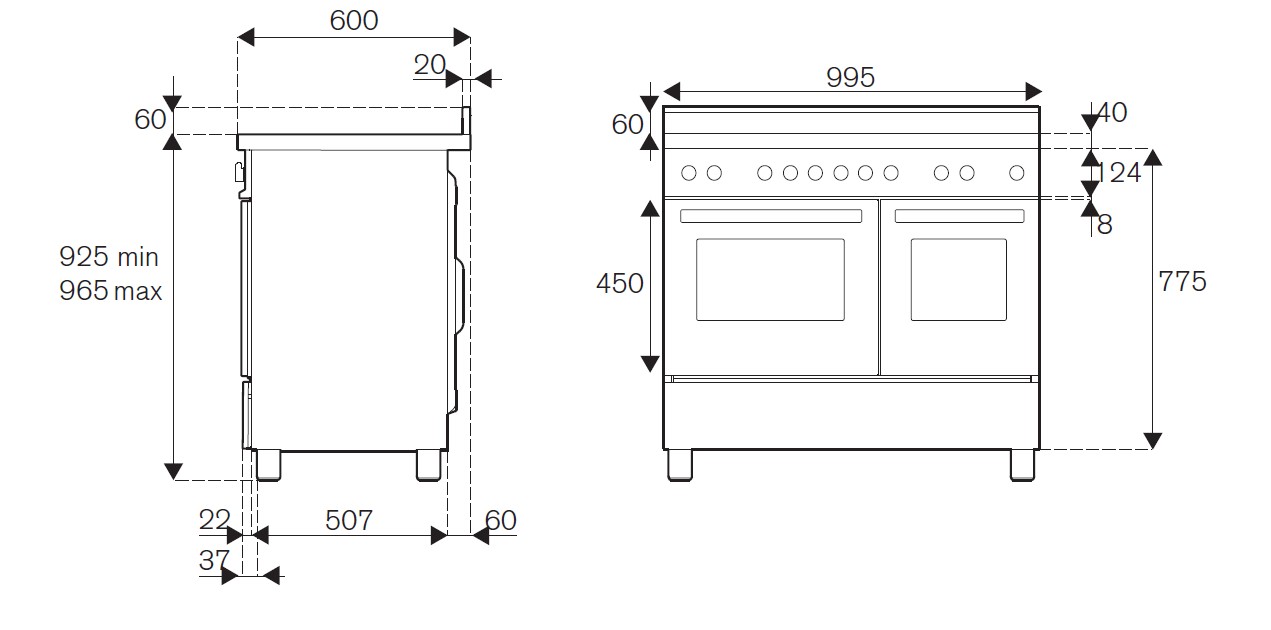 картинка Комбинированная кухонная плита Bertazzoni PRO105I2EXT нержавеющая сталь 
