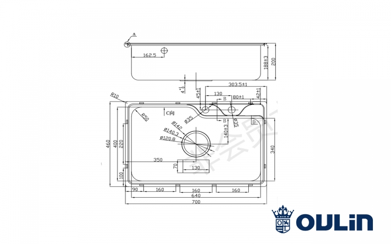 картинка Мойка для кухни Oulin OL-CS210S 