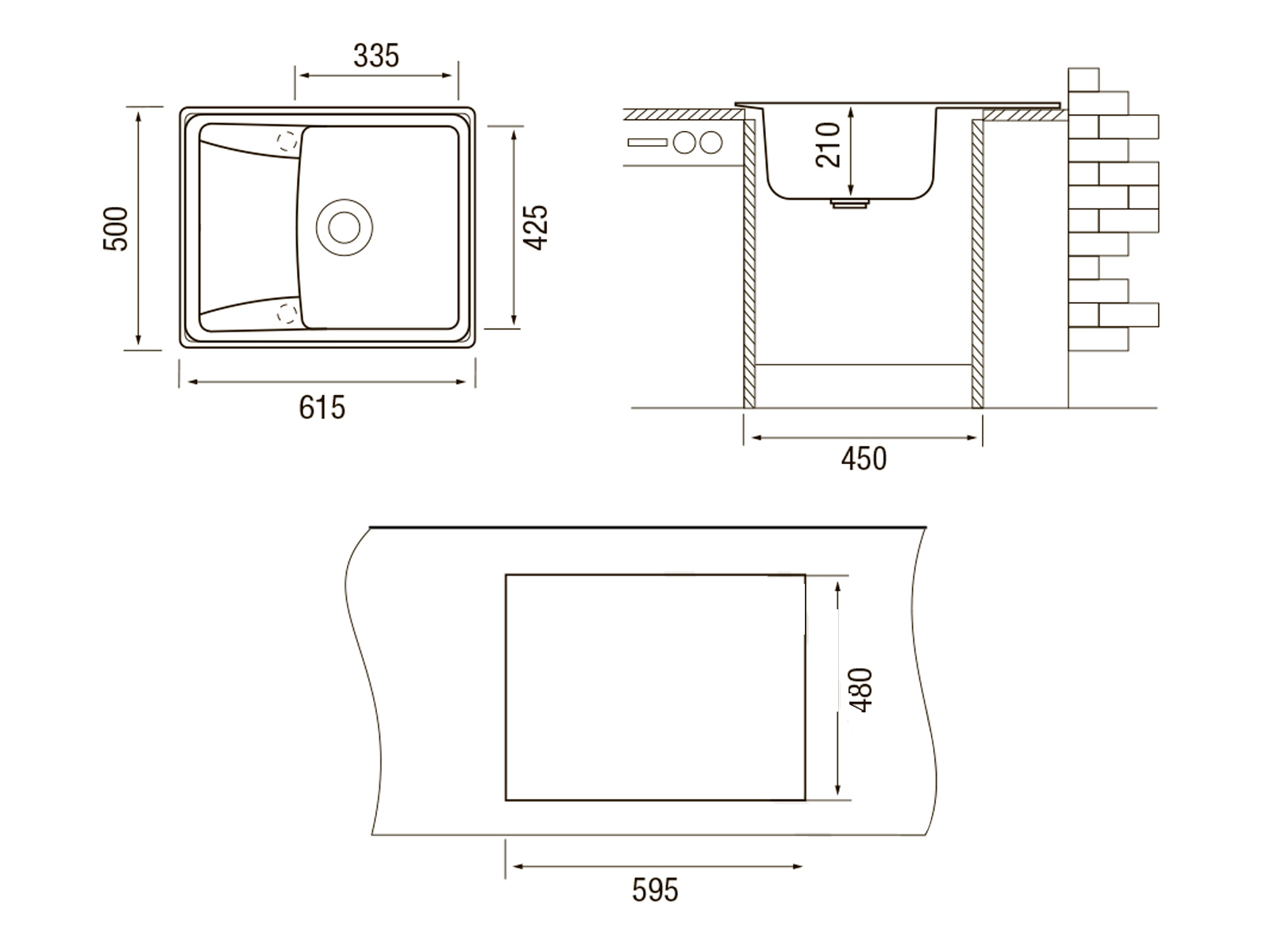 картинка Мойка Longran CLASSIC CLS 615.500 