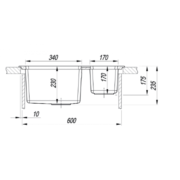 картинка |Discount| Кухонная мойка Florentina КОМБИ-640К  