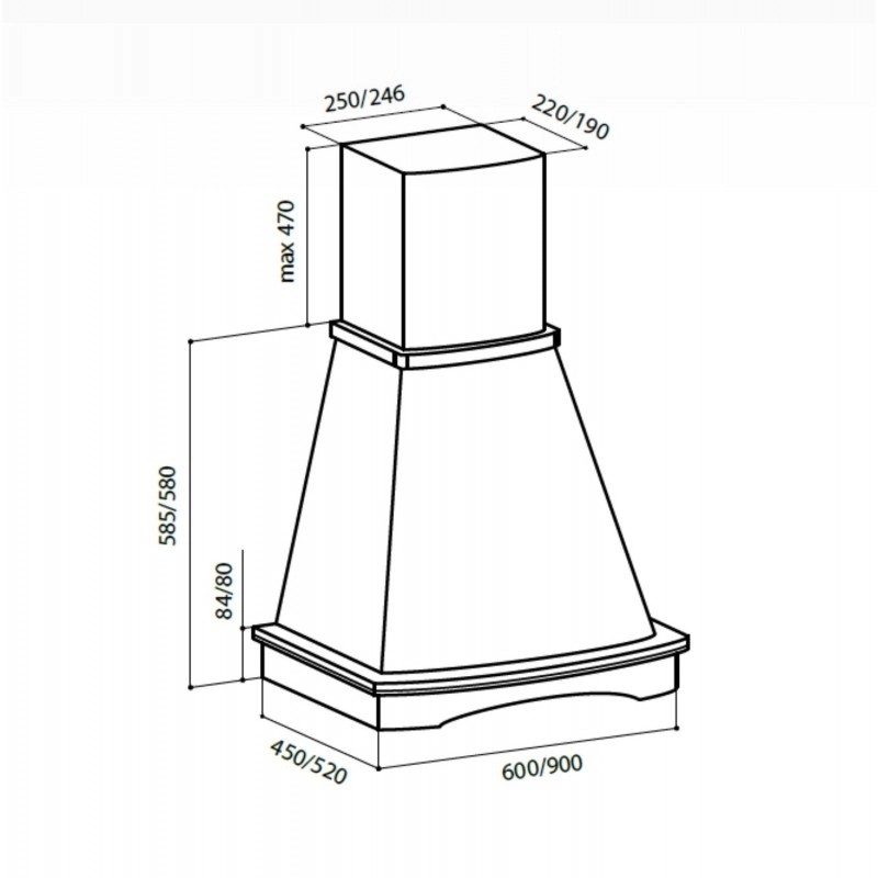 картинка Кухонная вытяжка Lex ASTORIA 600 WHITE 