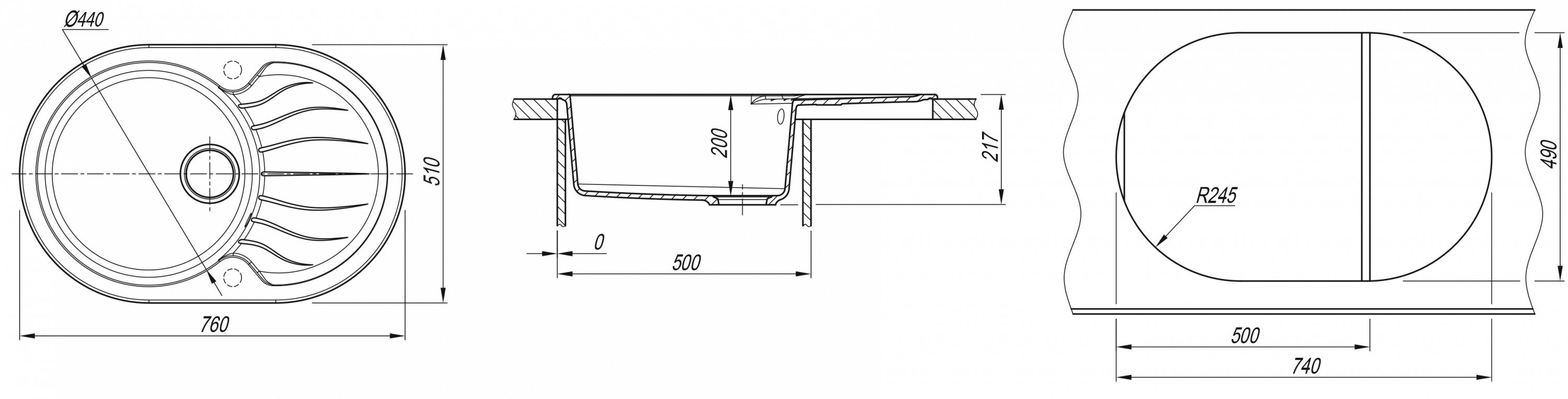 картинка Мойка для кухни Dr. Gans БЕРТА-760 