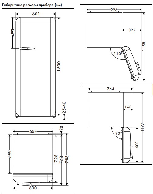 картинка Отдельностоящий холодильник Smeg FAB28RYW5 