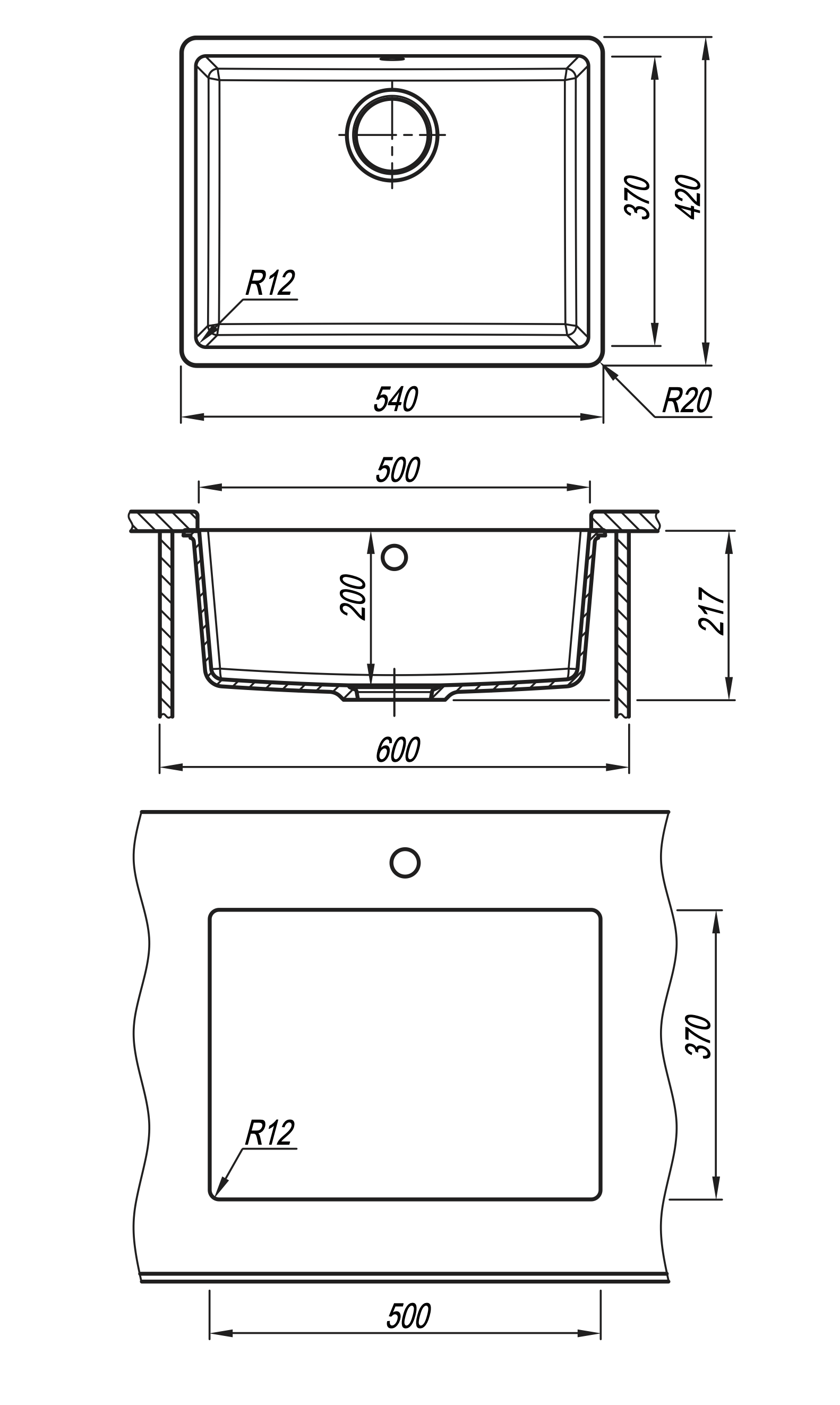 картинка Мойка для кухни Florentina МАДЕНА 500 