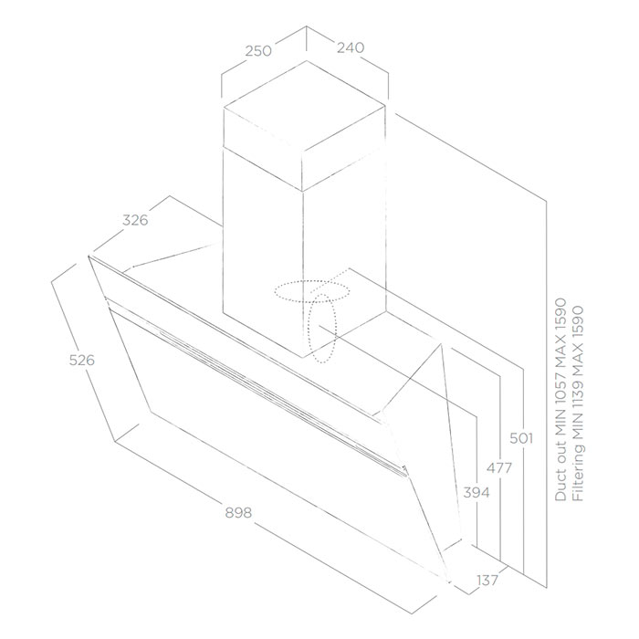 картинка Кухонная вытяжка Elica STRIPE URBAN CAST IRON/A/90 