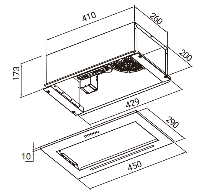 картинка Кухонная вытяжка Weissgauff BOX 450 PB BL 