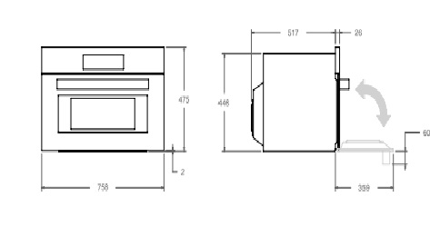картинка Электрический духовой шкаф с функцией СВЧ Bertazzoni F30PROMWLXT 