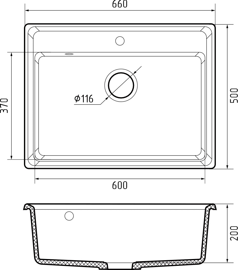 картинка Мойка для кухни Granfest GF-LV-660 