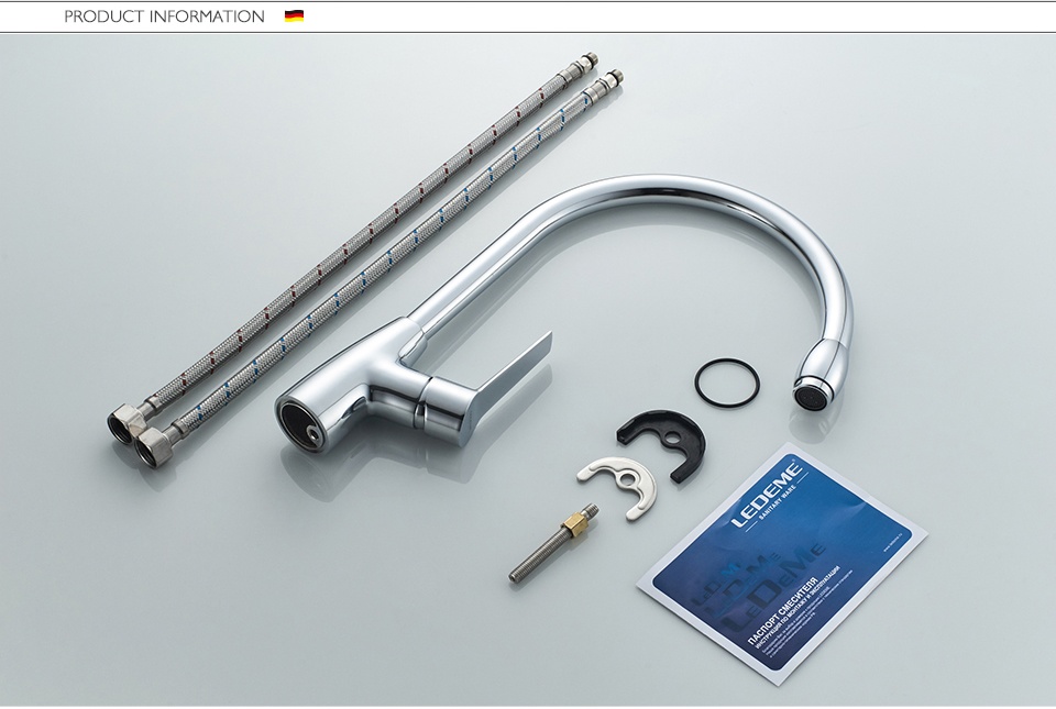 картинка Смеситель Ledeme L4069 хром 