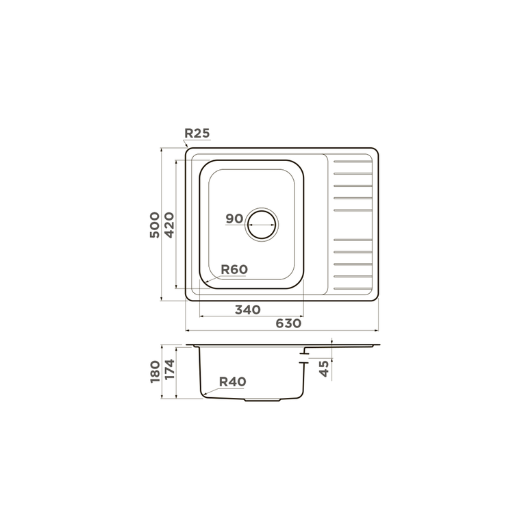 картинка Мойка Omoikiri SAGAMI-63-IN 