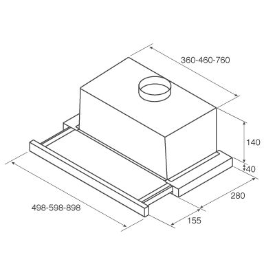 картинка Кухонная вытяжка Jetair BETTA 60/GR/BK GL 