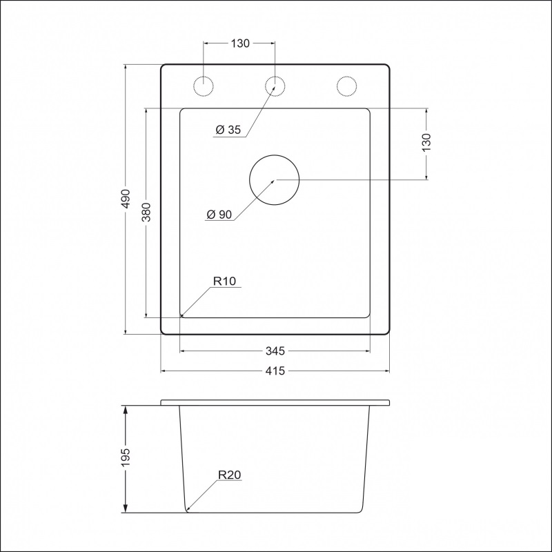картинка Мойка для кухни Emar EMQ-1415.Q 