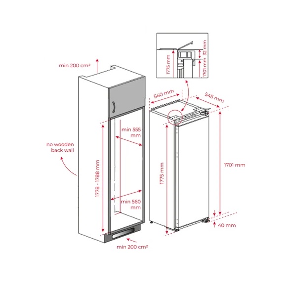 картинка Встраиваемый холодильник Teka RSL 73360 FI 