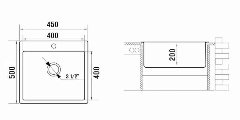 картинка Мойка для кухни Ukinox LOB450.500 -GT10P 