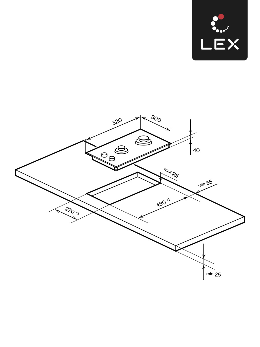 картинка |Discount| Варочная панель Lex GVG 323A BBL 
