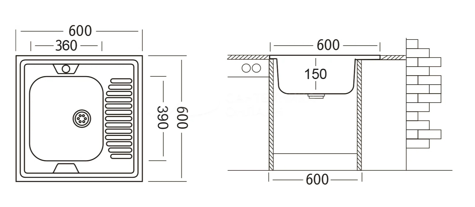 картинка Мойка Ukinox STD600.600 ---5C 0L- 