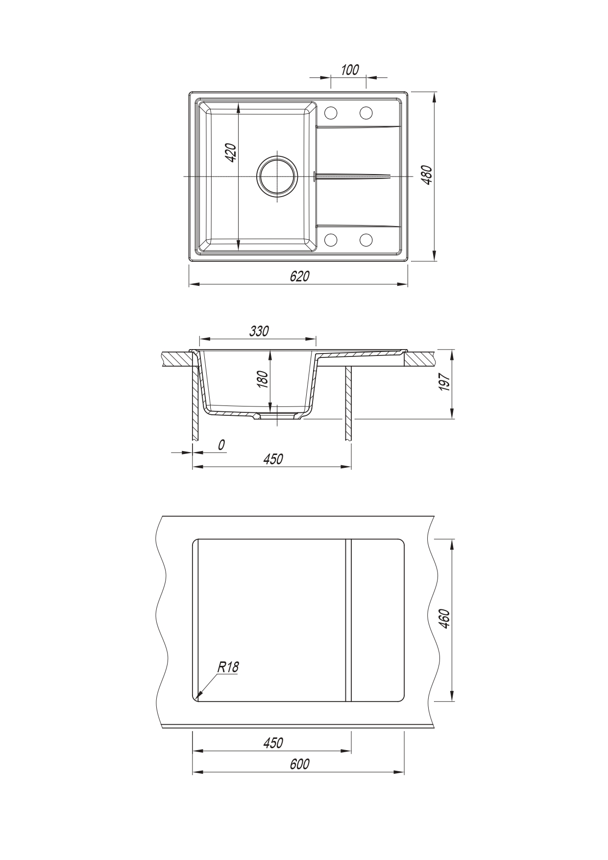 картинка Мойка для кухни Dr. Gans Smart ОЛИВИЯ-620 