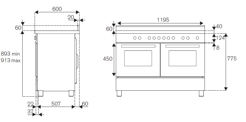 картинка Комбинированная кухонная плита Bertazzoni MAS126G2EXT нержавеющая сталь 