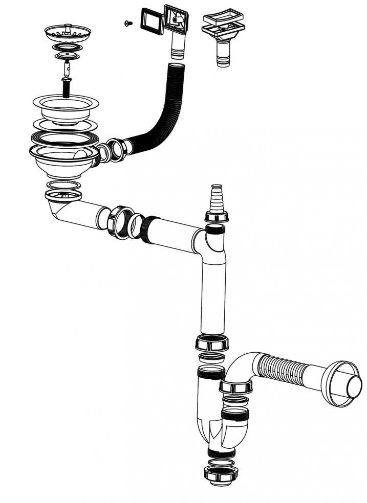 картинка Выпуск одинарный 3 ½" Ukinox S905 нержавеющая сталь 
