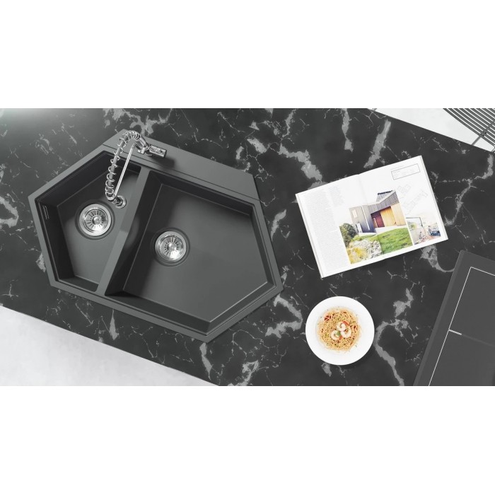 картинка |Discount| Мойка для кухни Kit Kraken CREEK черный 