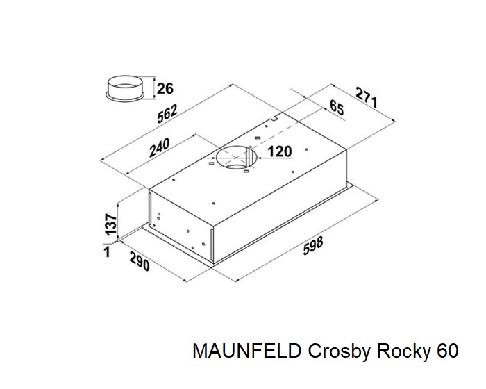 картинка Кухонная вытяжка Maunfeld CROSBY ROCKY 60 GLASS BLACK 