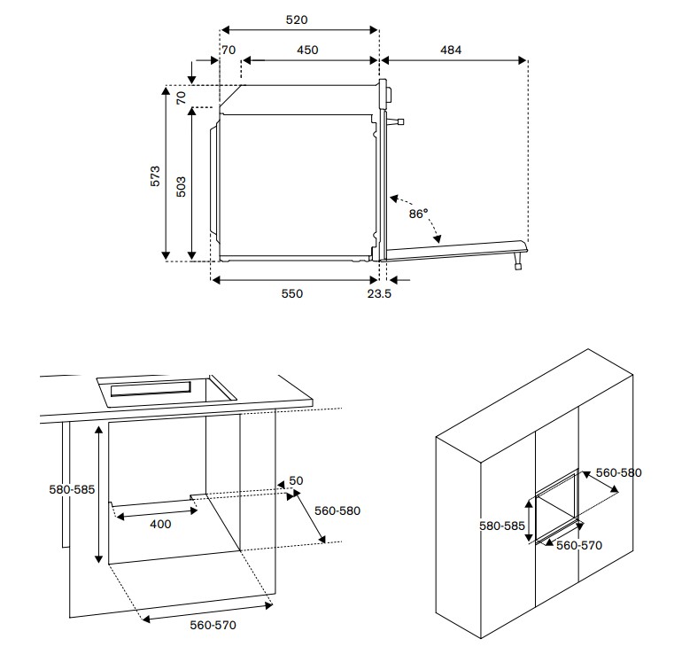 картинка Электрический духовой шкаф Bertazzoni F6011MODPTZ/23 цинк 
