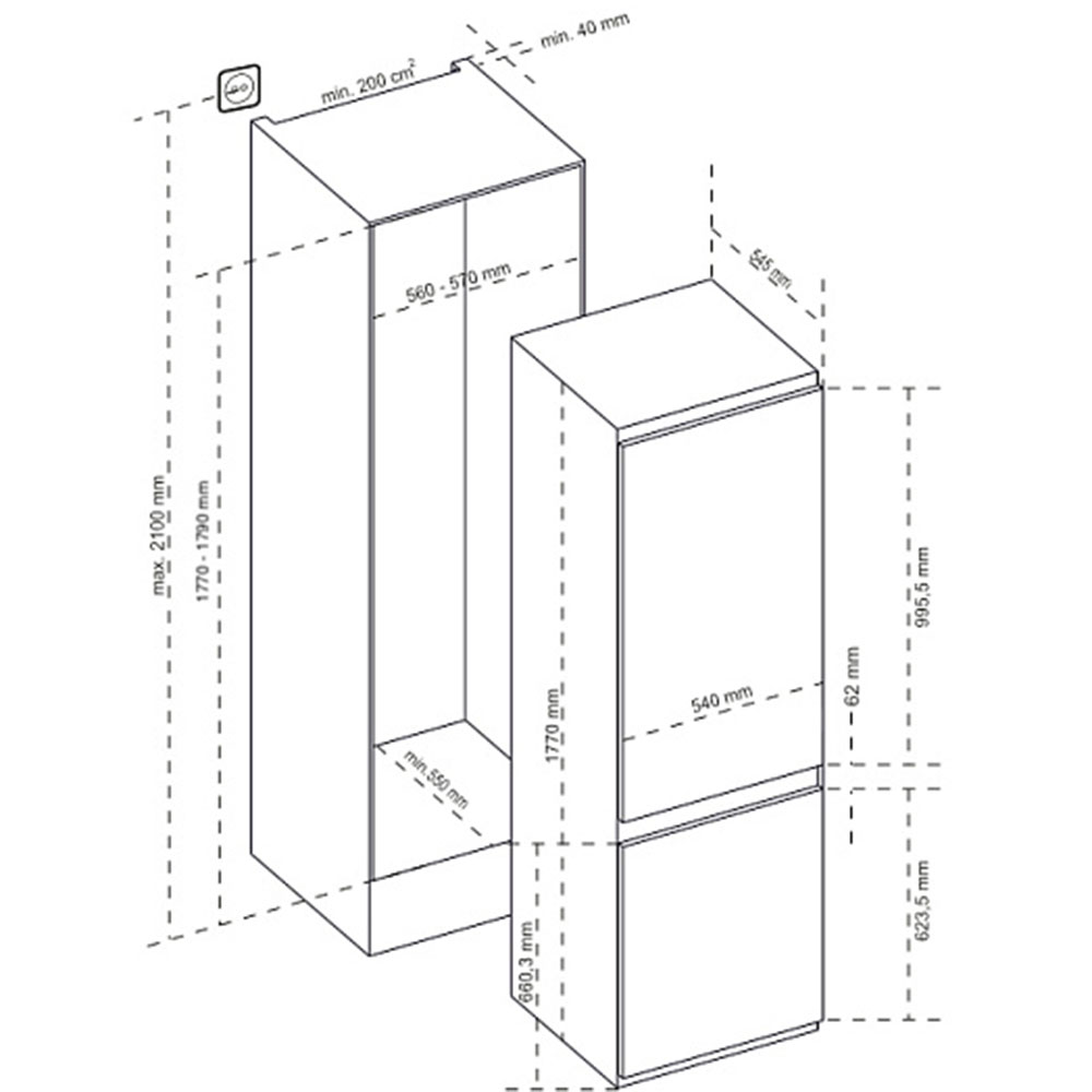 картинка Холодильник Korting KSI 17780 CVNF белый 