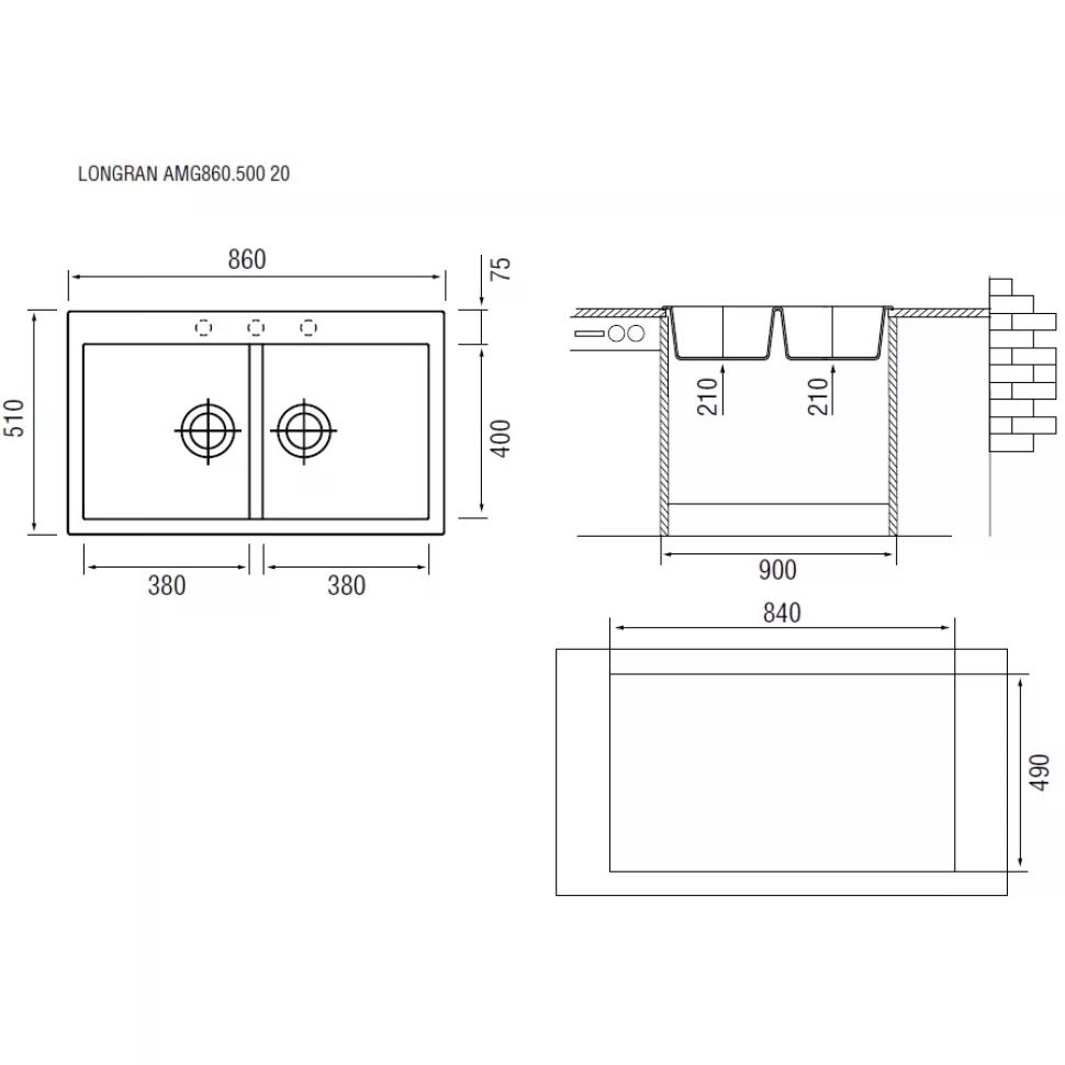 картинка Мойка Longran Amanda AMG860.500 20 