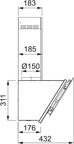 картинка Кухонная вытяжка полновстраиваемая Franke TEMPER 60 BK черная 