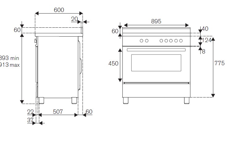 картинка Комбинированная кухонная плита Bertazzoni MAS96L1ENET чёрный 