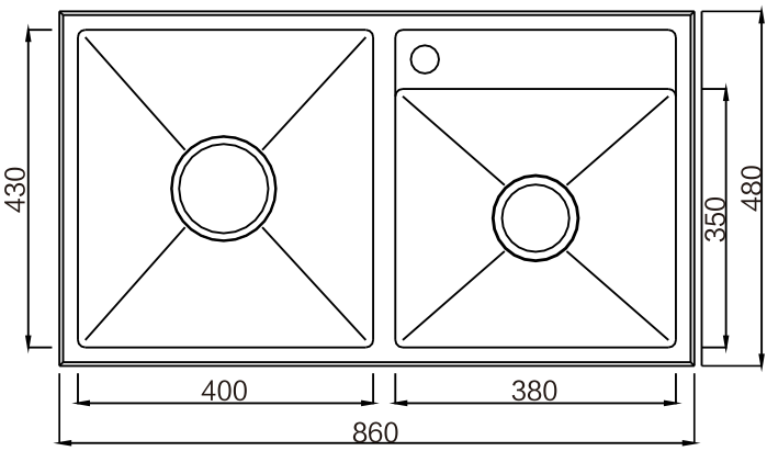 картинка Мойка для кухни Oulin OL-GS2 