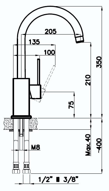 картинка Смеситель Rivelato Orta 9021201 