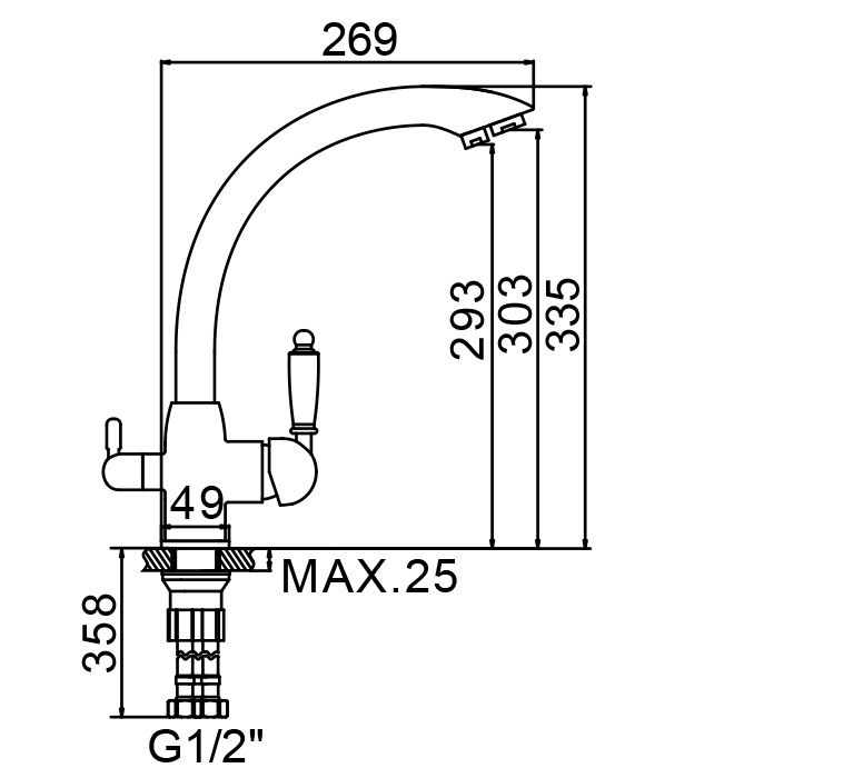 картинка |Discount| Смеситель Ledeme L4455C-3 бронза 