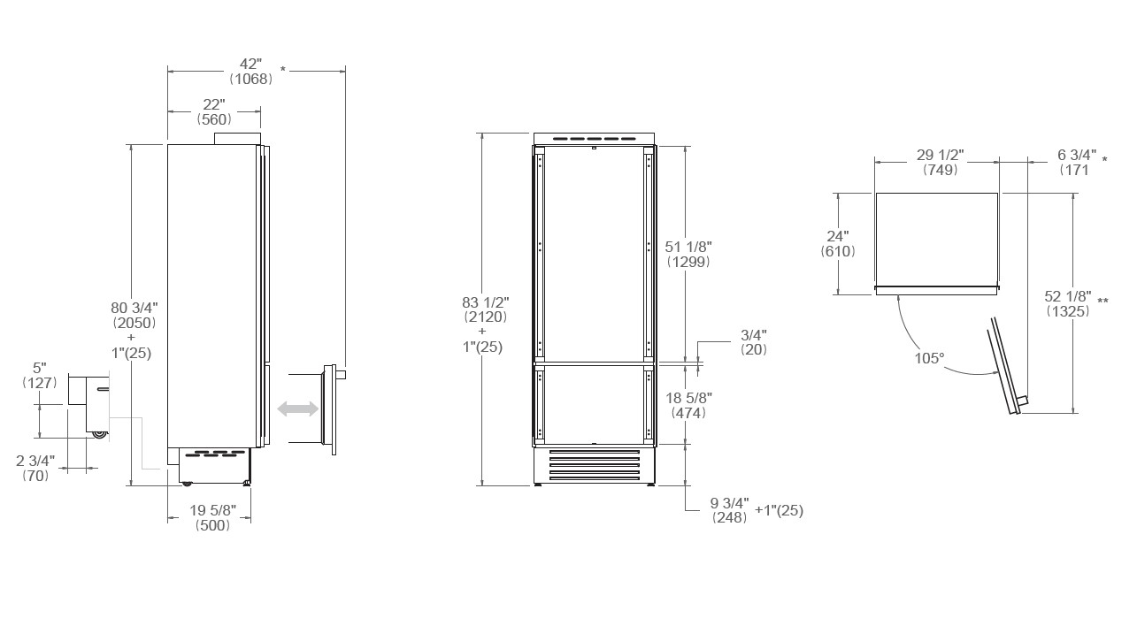 картинка Встраиваемый холодильник Bertazzoni REF755BBLPTT 