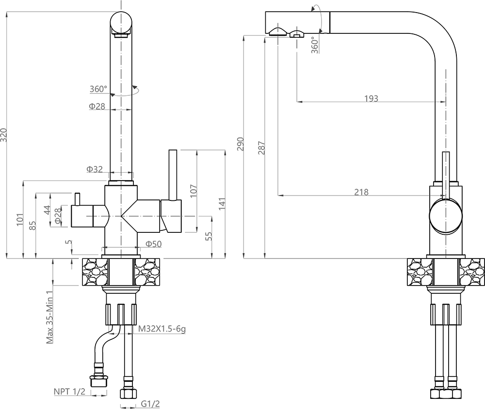 картинка Смеситель Granfest 3611 