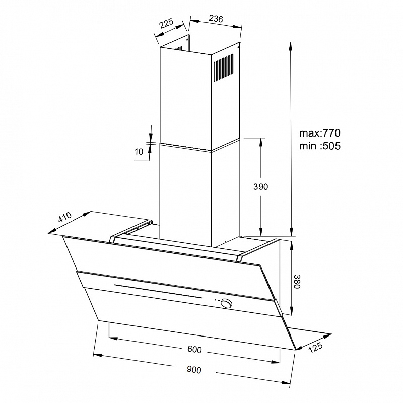картинка Кухонная вытяжка наклонная Korting KHC 99799 AGN 