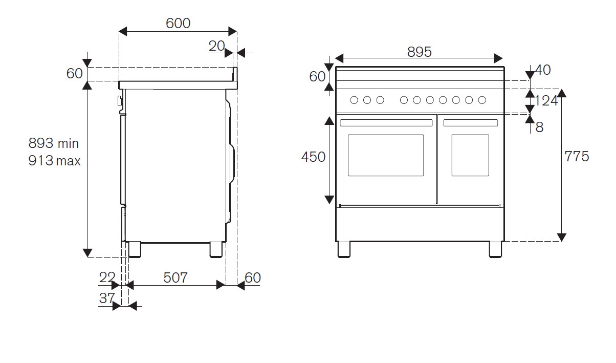 картинка Комбинированная кухонная плита Bertazzoni PRO95I2ENET чёрная 