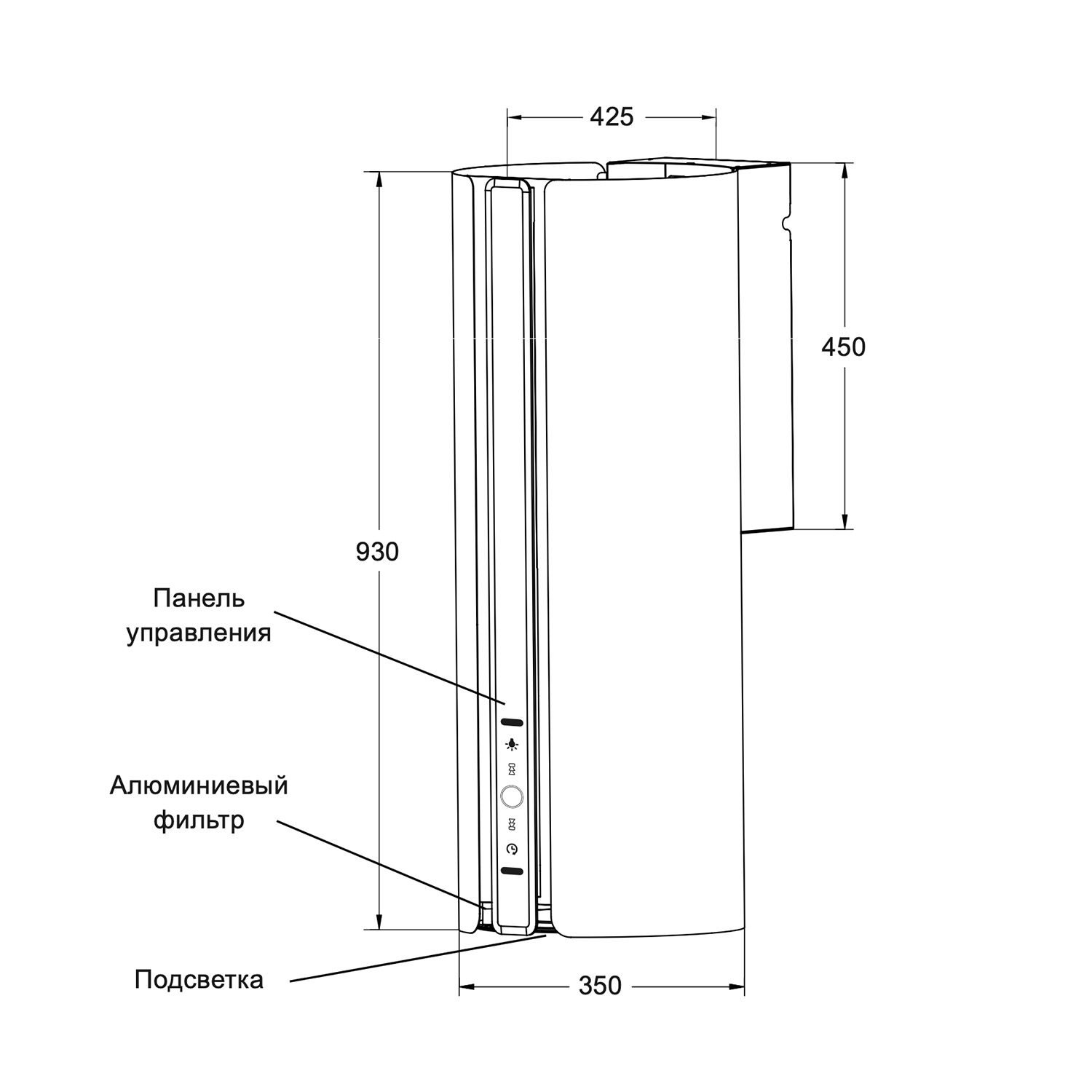 картинка Кухонная вытяжка Lex TORO 350 GREEN 