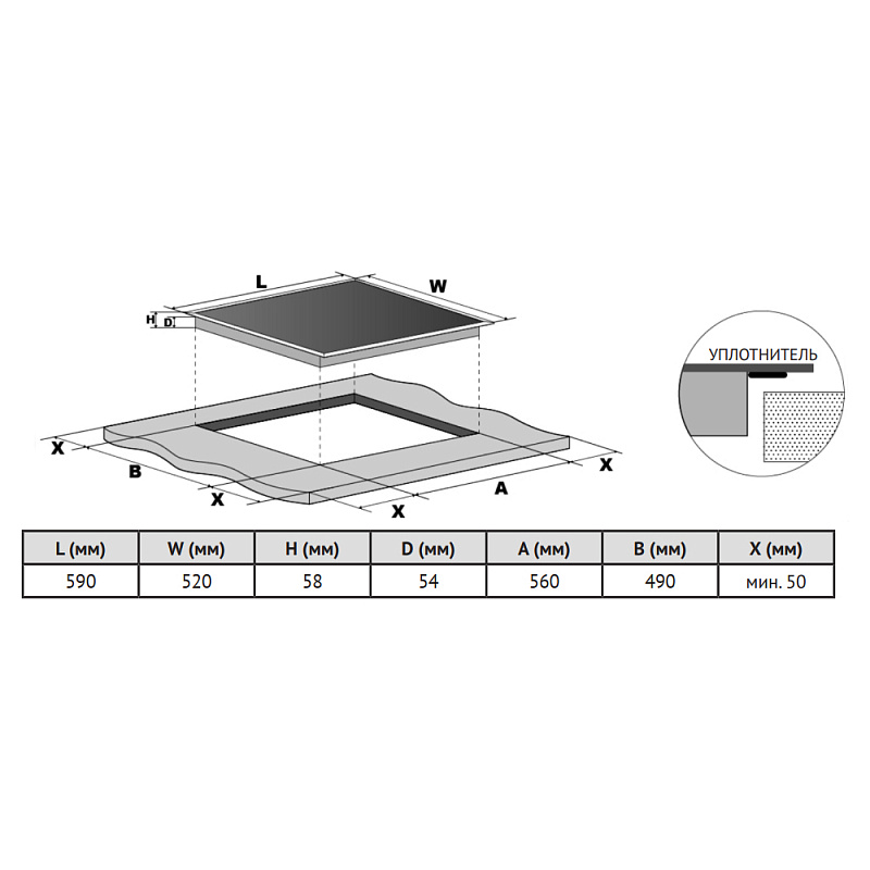 картинка Варочная панель Korting HIB 64940 B MAXI 