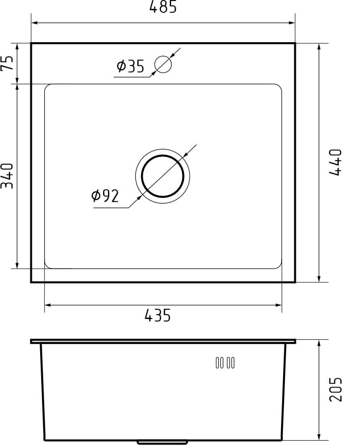 картинка Мойка для кухни Granfest 4844 графит 