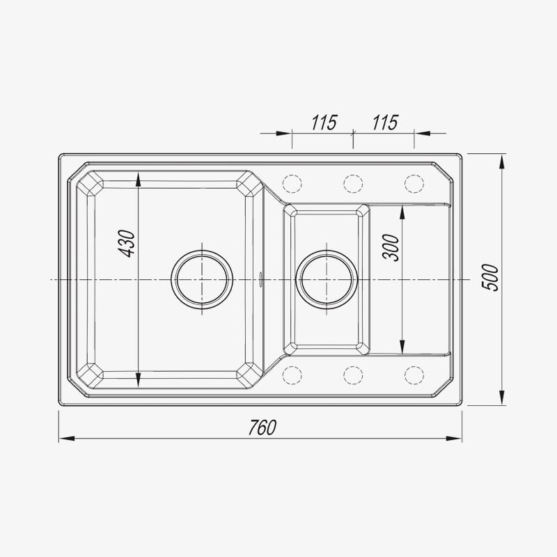 картинка Мойка для кухни Dr. Gans Кардинал 760К 