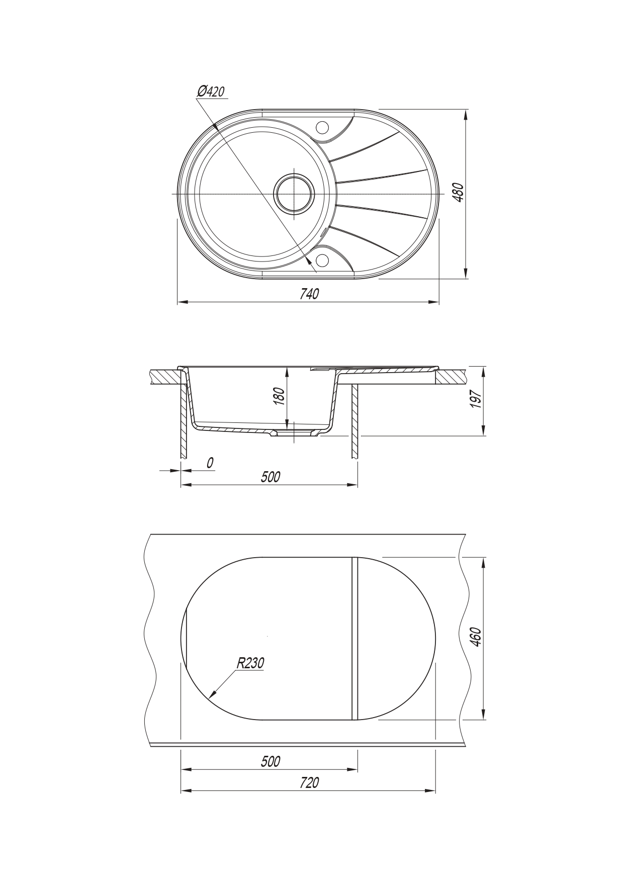 картинка Мойка для кухни Dr. Gans Smart ВИОЛА-740 