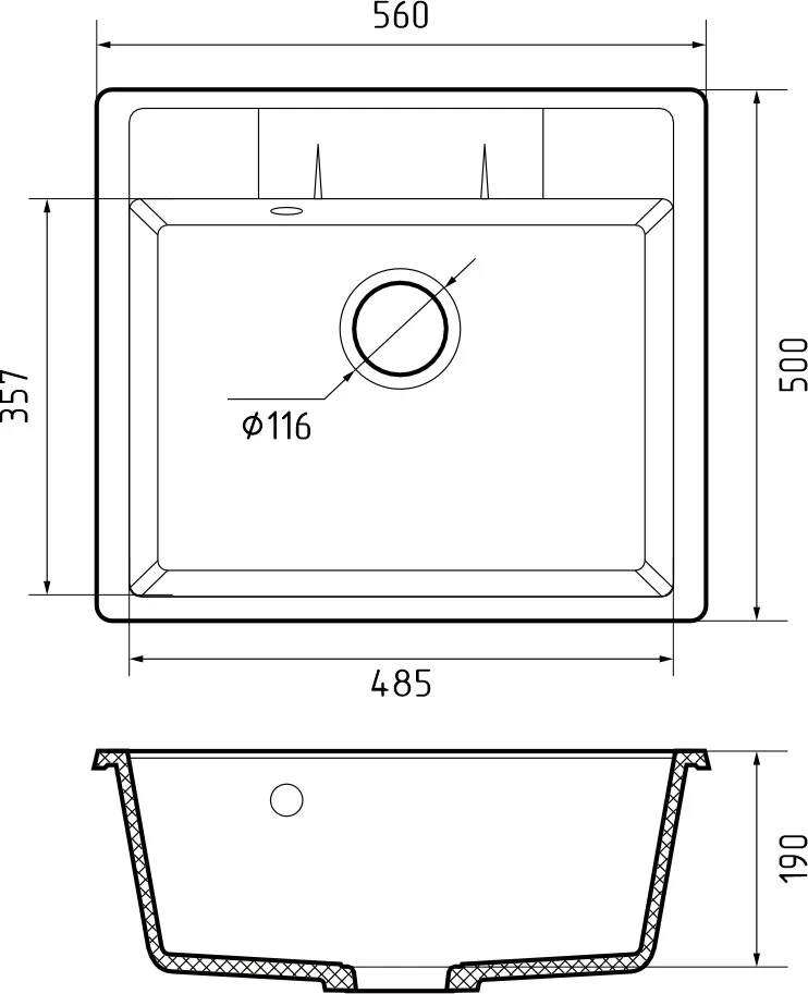 картинка Кухонная мойка Granfest GF-Q-561 