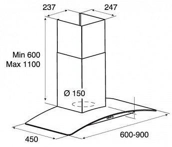 картинка Кухонная вытяжка Jetair TORY P 60 INX 