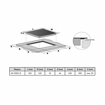картинка Электрическая варочная панель Korting HK 43051 B 