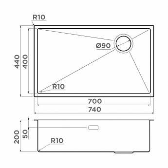 картинка Мойка Omoikiri TAKI 74-U/IF-IN SIDE  