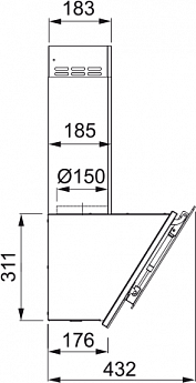 картинка Кухонная вытяжка полновстраиваемая Franke TEMPER 50 WH/SS 