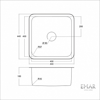 картинка Мойка для кухни Emar EMB-127А PVD Nano Golden 