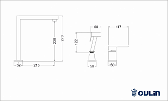 картинка Смеситель Oulin CS-9622K 